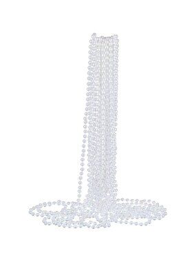 12 Pack Long Faux Pearl Necklaces White Beaded Costume Jewelry for Women & Girls